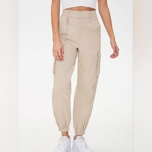 Forever 21 Khaki Cargo Joggers Size Small